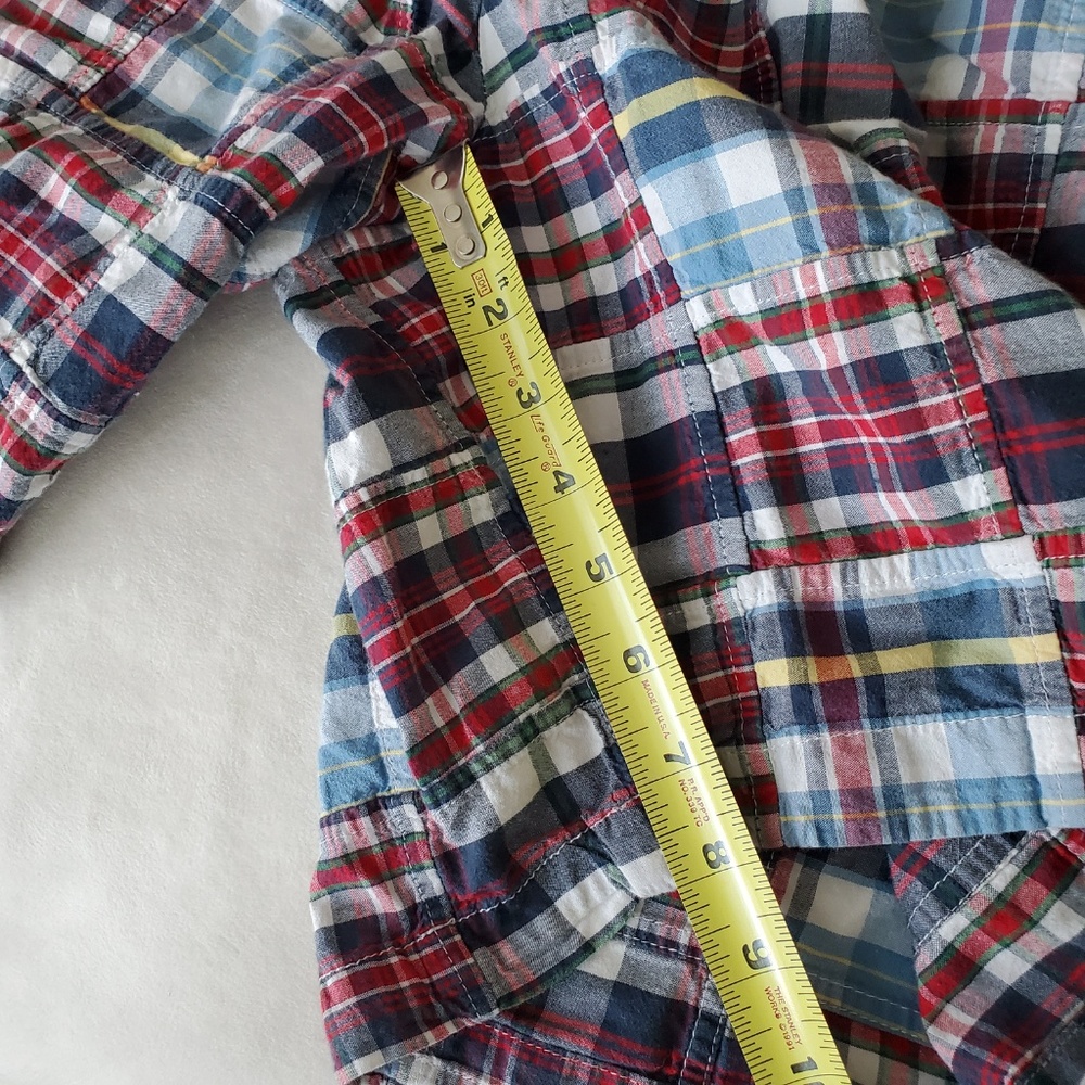 Jos A Bank Madras Shorts Plaid Patchwork 38 Blue - Picture 6 of 8